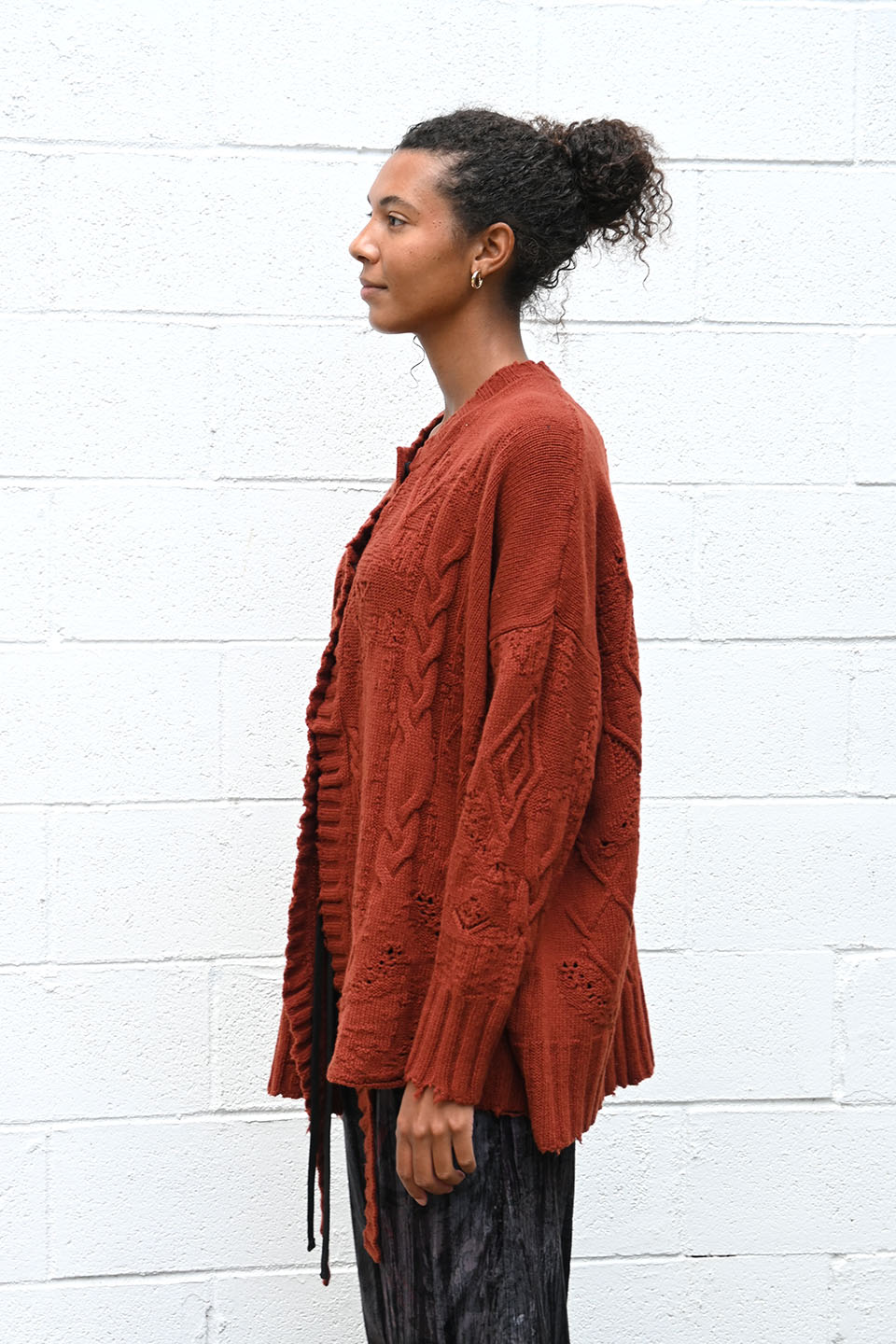 Textured Cardigan Burgundy