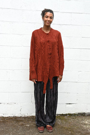 Textured Cardigan Burgundy