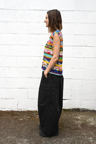Balloon Cargo Pants Black