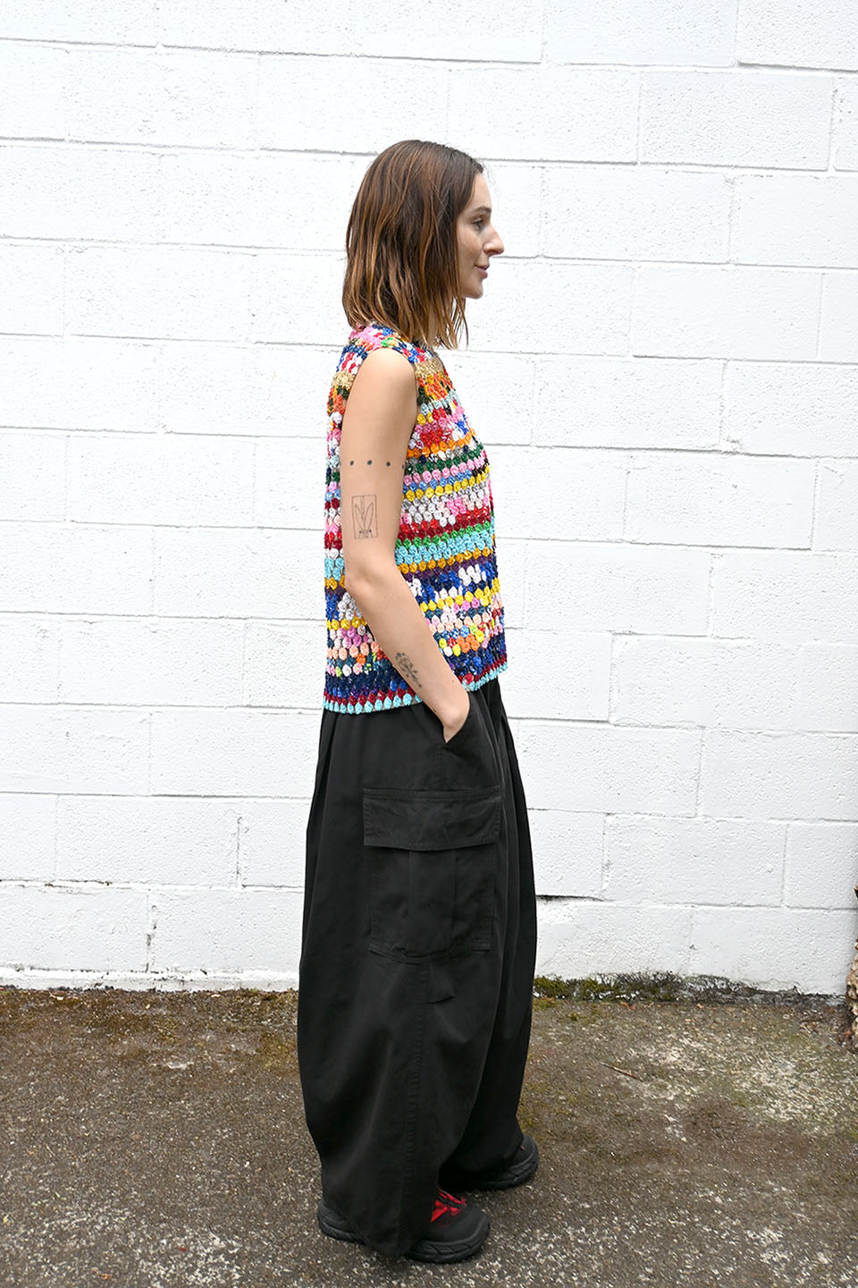 Balloon Cargo Pants Black