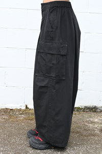 Balloon Cargo Pants Black