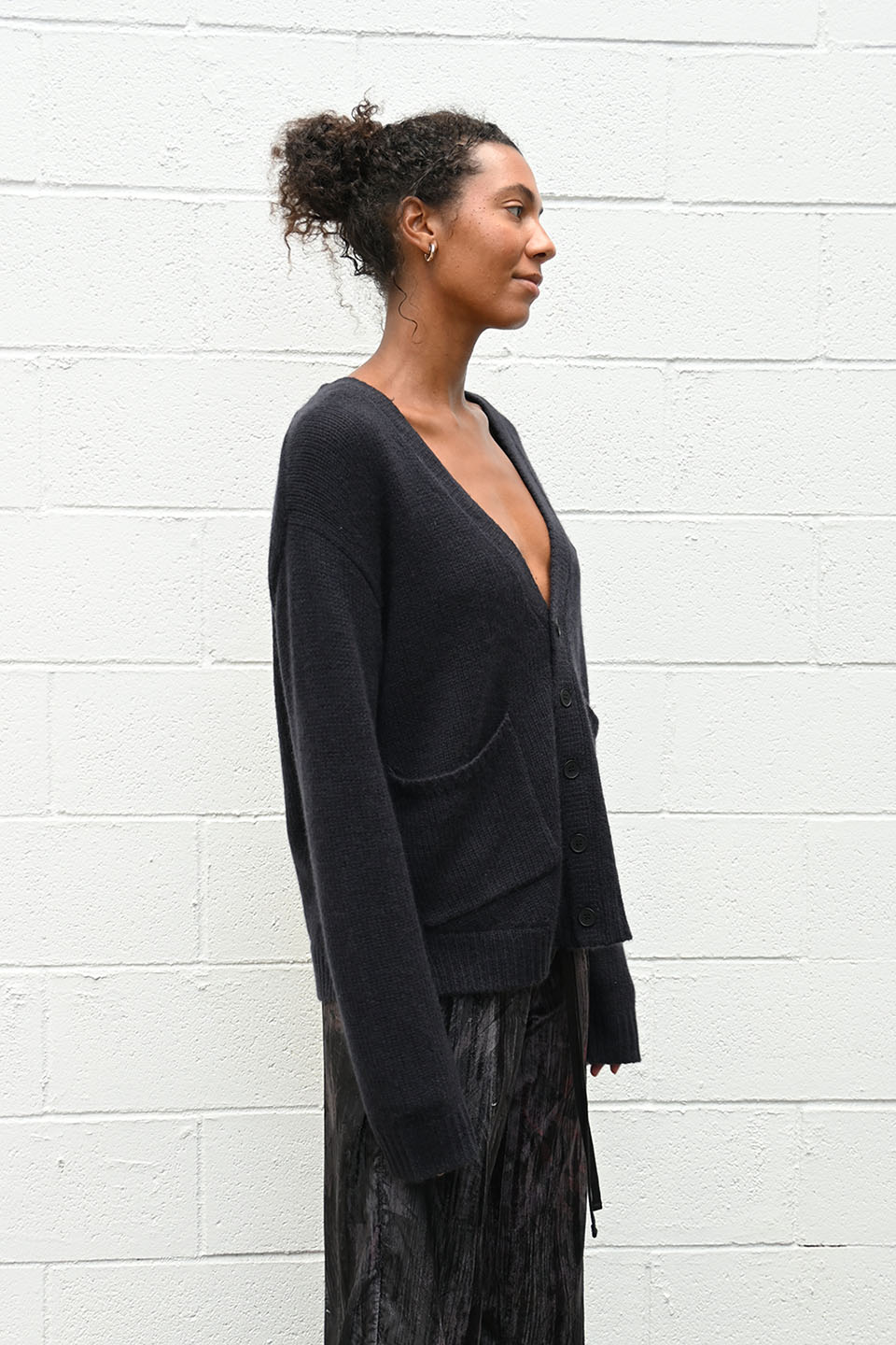 Navy Cashmere Cardigan