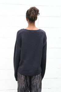 Navy Cashmere Cardigan