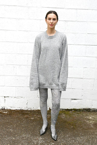 Floral Metallic Tights