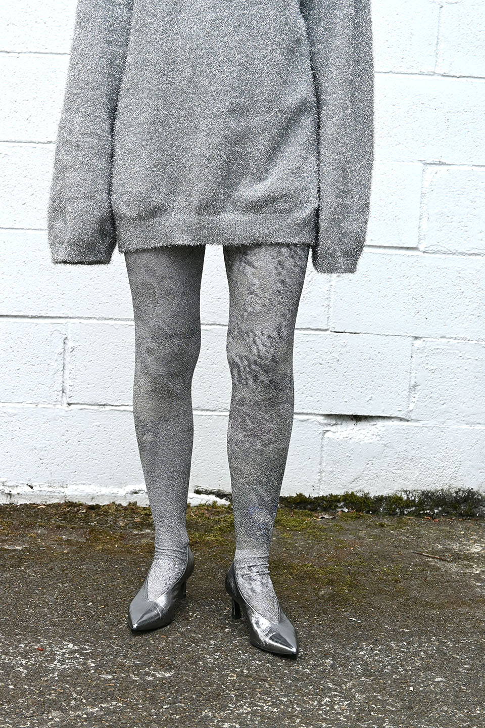 Floral Metallic Tights