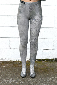 Floral Metallic Tights
