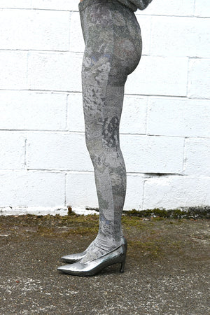 Floral Metallic Tights