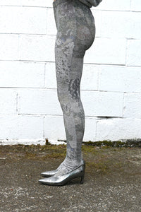 Floral Metallic Tights