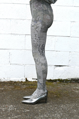 Floral Metallic Tights