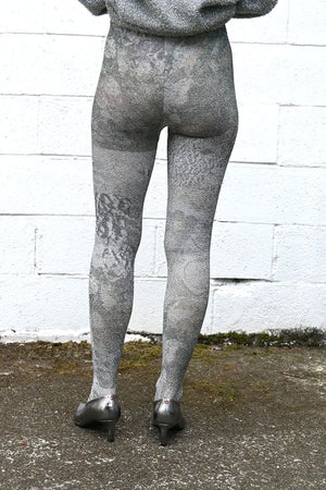 Floral Metallic Tights