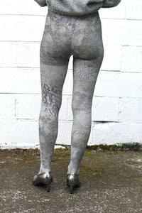 Floral Metallic Tights