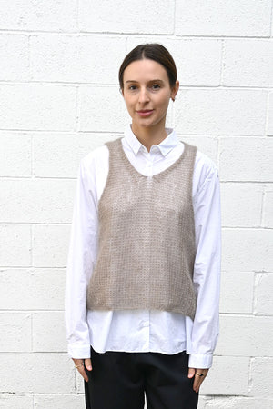 Knit Vest Steel Taupe