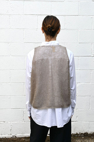 Knit Vest Steel Taupe