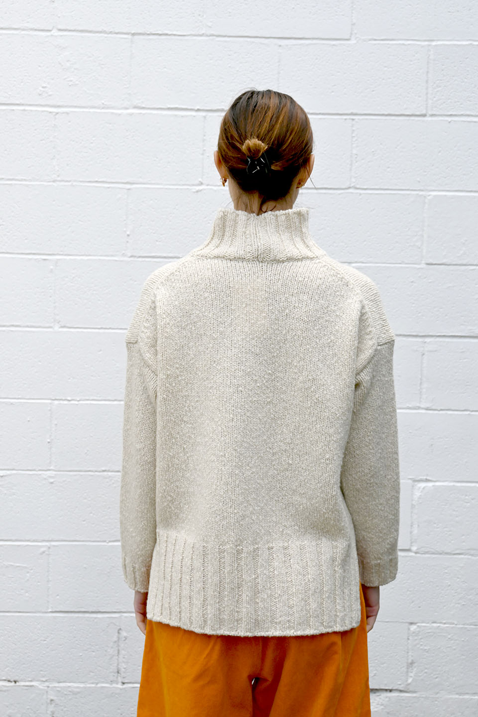Textural Turtleneck Sweater in Ivory