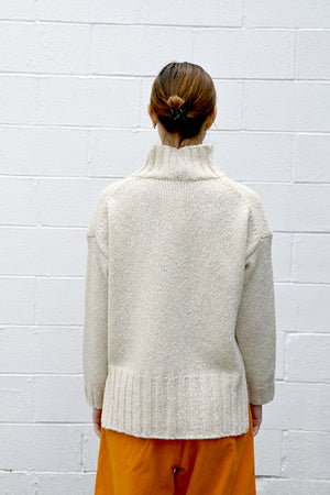 Textural Turtleneck Sweater in Ivory