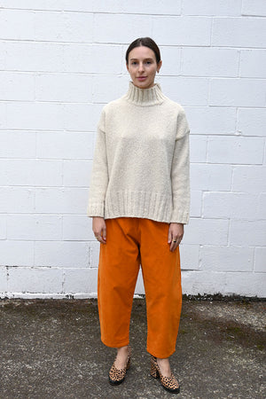 Textural Turtleneck Sweater in Ivory