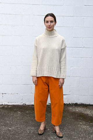 Textural Turtleneck Sweater in Ivory