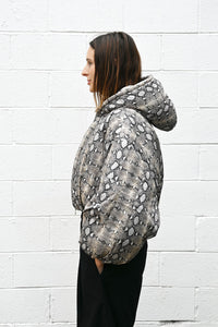 Cropped Puffy Hooded Bomber
