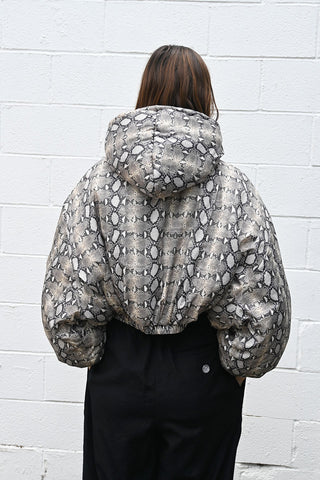 Cropped Puffy Hooded Bomber