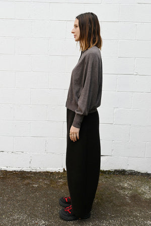 Taupe Button Polo Top