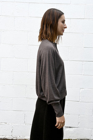 Taupe Button Polo Top