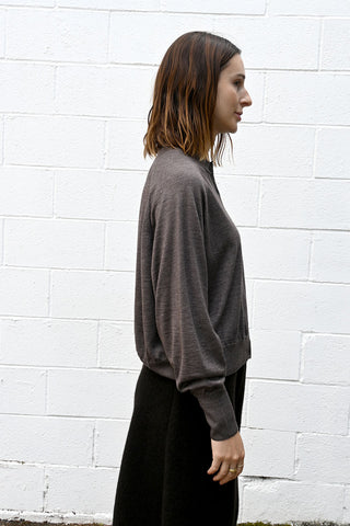 Taupe Button Polo Top