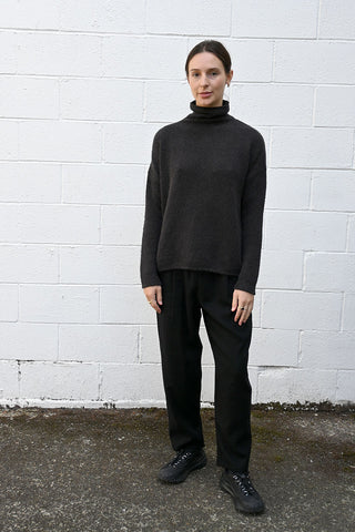 Dark Fox Brown High Neck Sweater