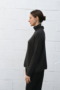 Dark Fox Brown High Neck Sweater