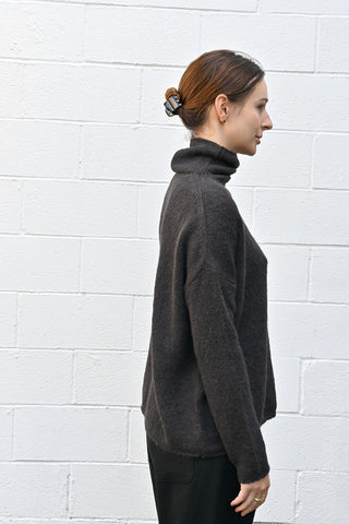 Dark Fox Brown High Neck Sweater