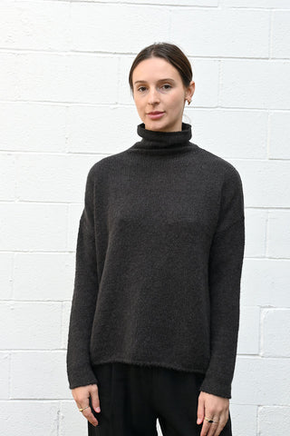 Dark Fox Brown High Neck Sweater