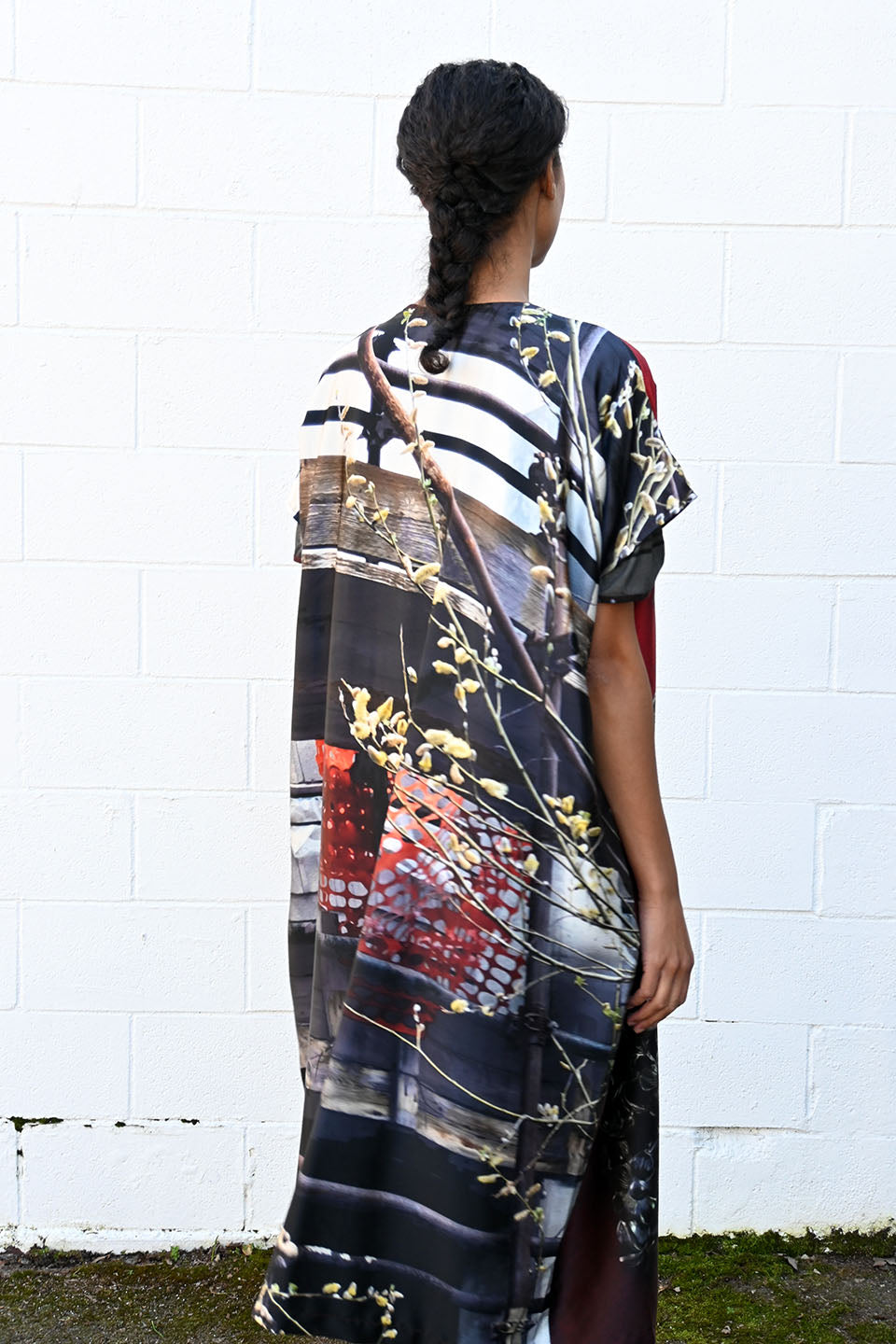 Printed Silk Caftan Dress