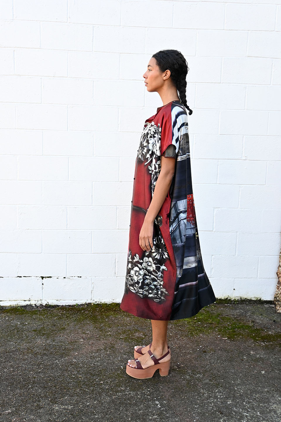 Printed Silk Caftan Dress