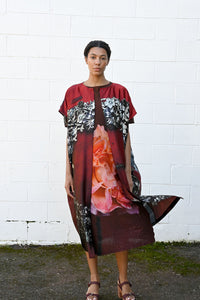 Printed Silk Caftan Dress