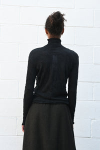Wrinkled Wool Turtleneck Black