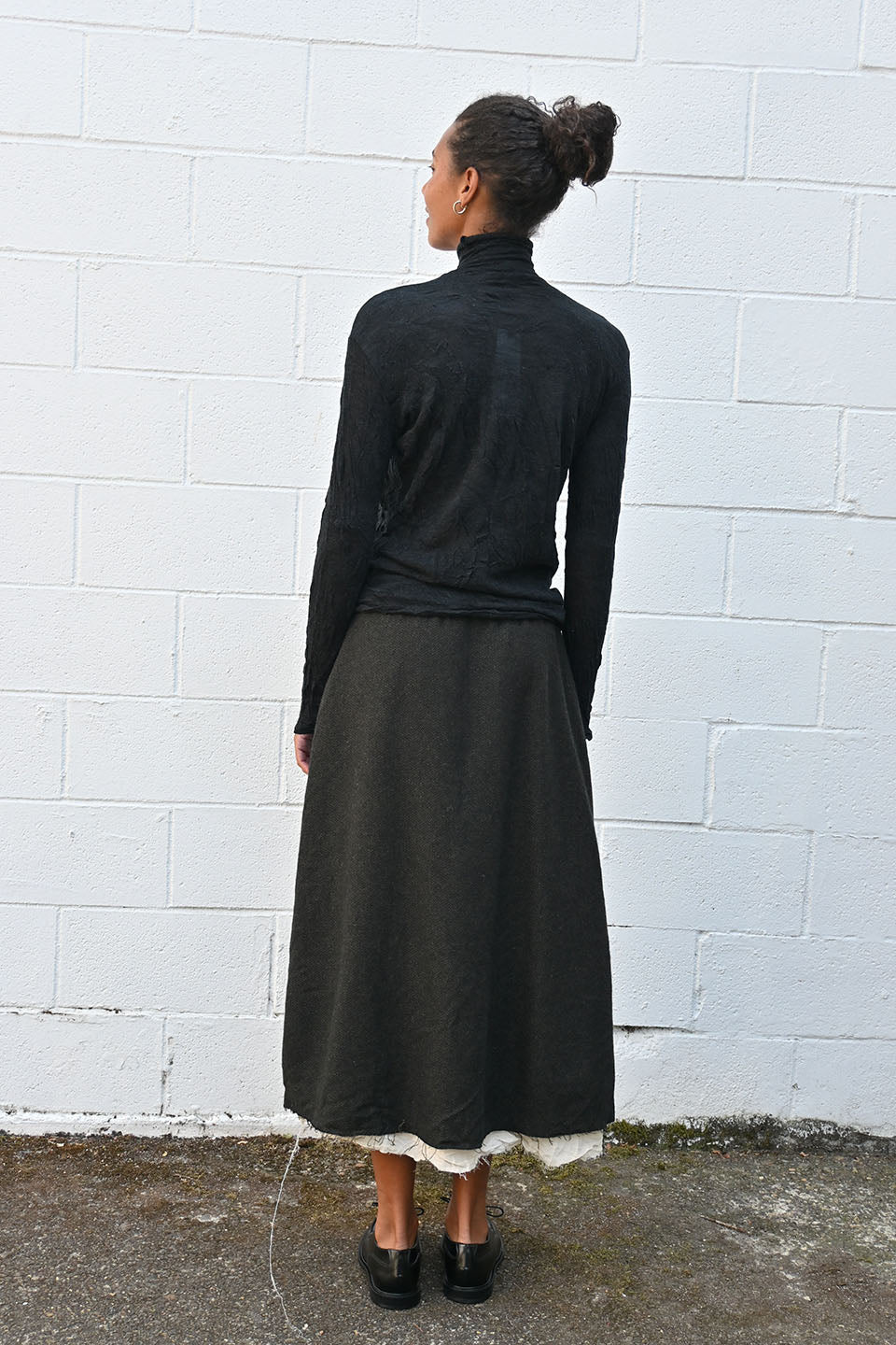 Eco Wool Herringbone Skirt