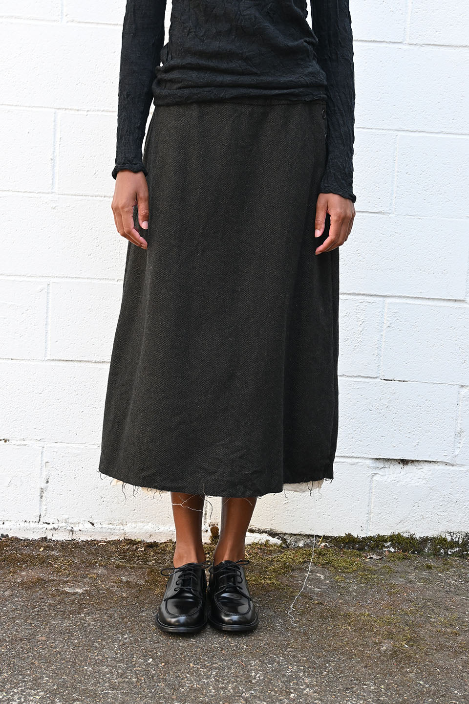 Eco Wool Herringbone Skirt