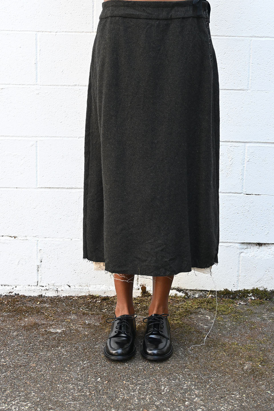 Eco Wool Herringbone Skirt