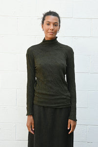 Wrinkled Wool Turtleneck Green