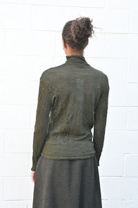 Wrinkled Wool Turtleneck Green