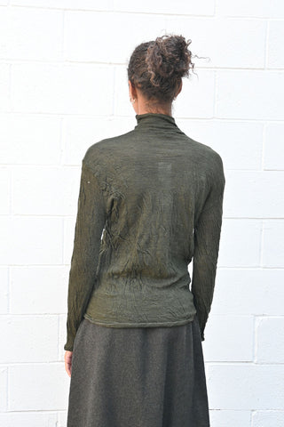 Wrinkled Wool Turtleneck Green