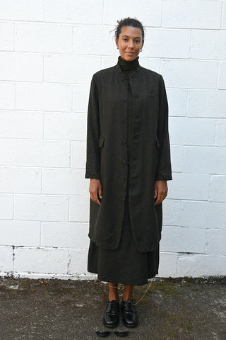 Eco Wool Herringbone Long Jacket
