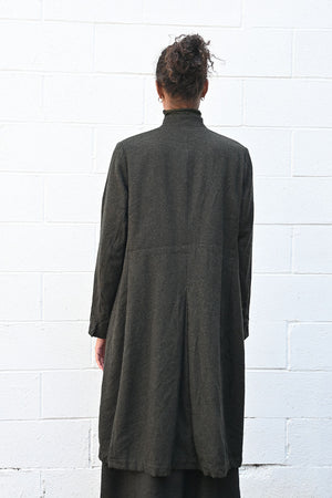Eco Wool Herringbone Long Jacket