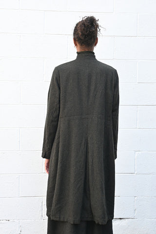 Eco Wool Herringbone Long Jacket