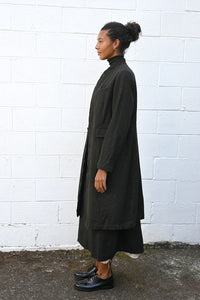 Eco Wool Herringbone Long Jacket