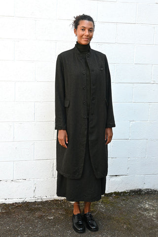 Eco Wool Herringbone Long Jacket