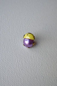 Tiny Mismatched Purple/Yellow Studs