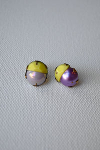 Tiny Mismatched Purple/Yellow Studs
