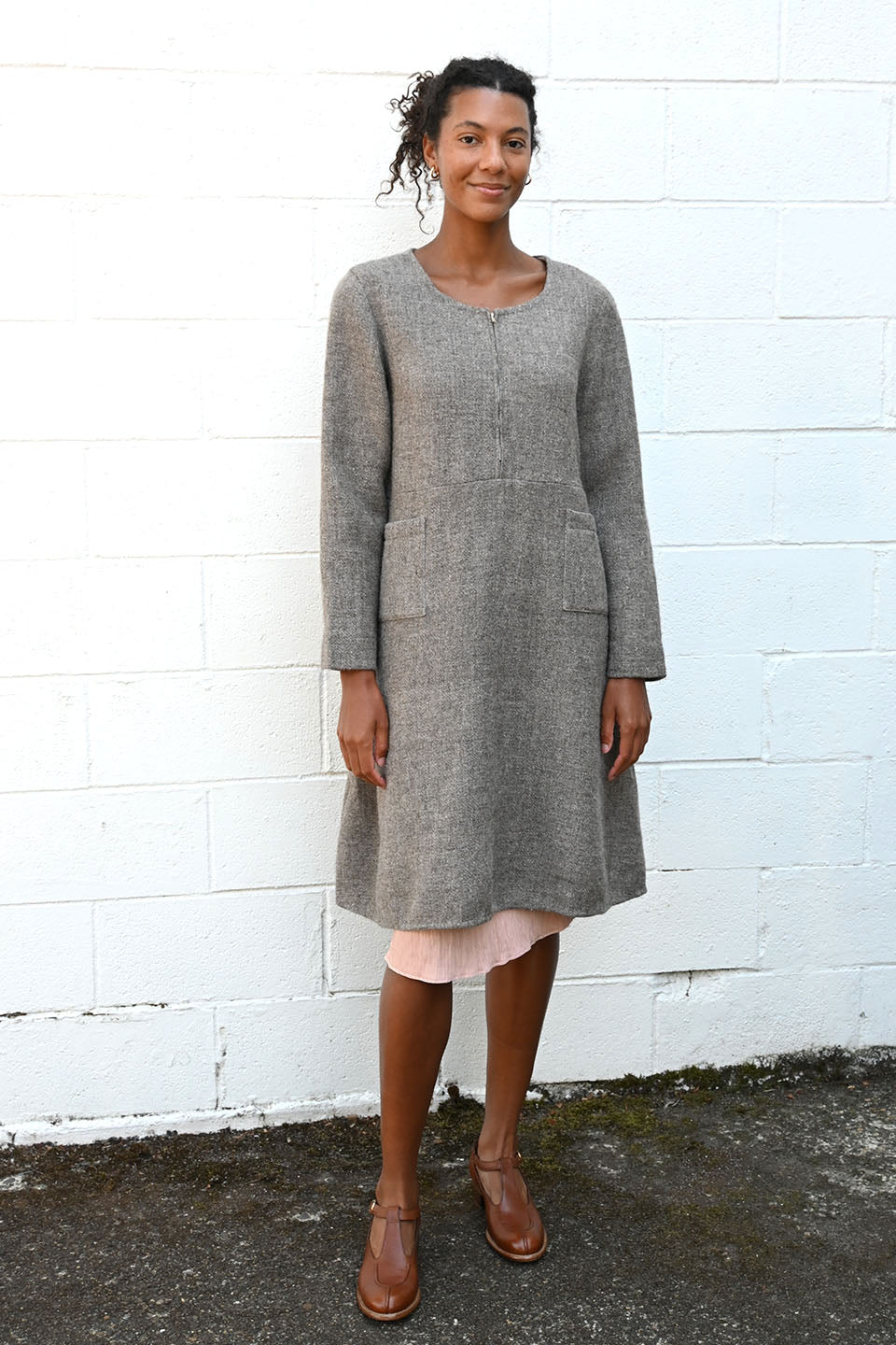 Devon Wool Dress Grey