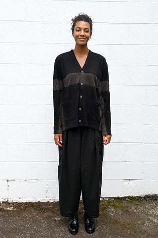 Dual Layered Wool Cotton Jersey Cardigan