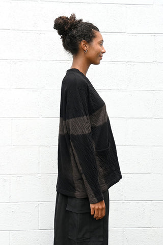 Dual Layered Wool Cotton Jersey Cardigan